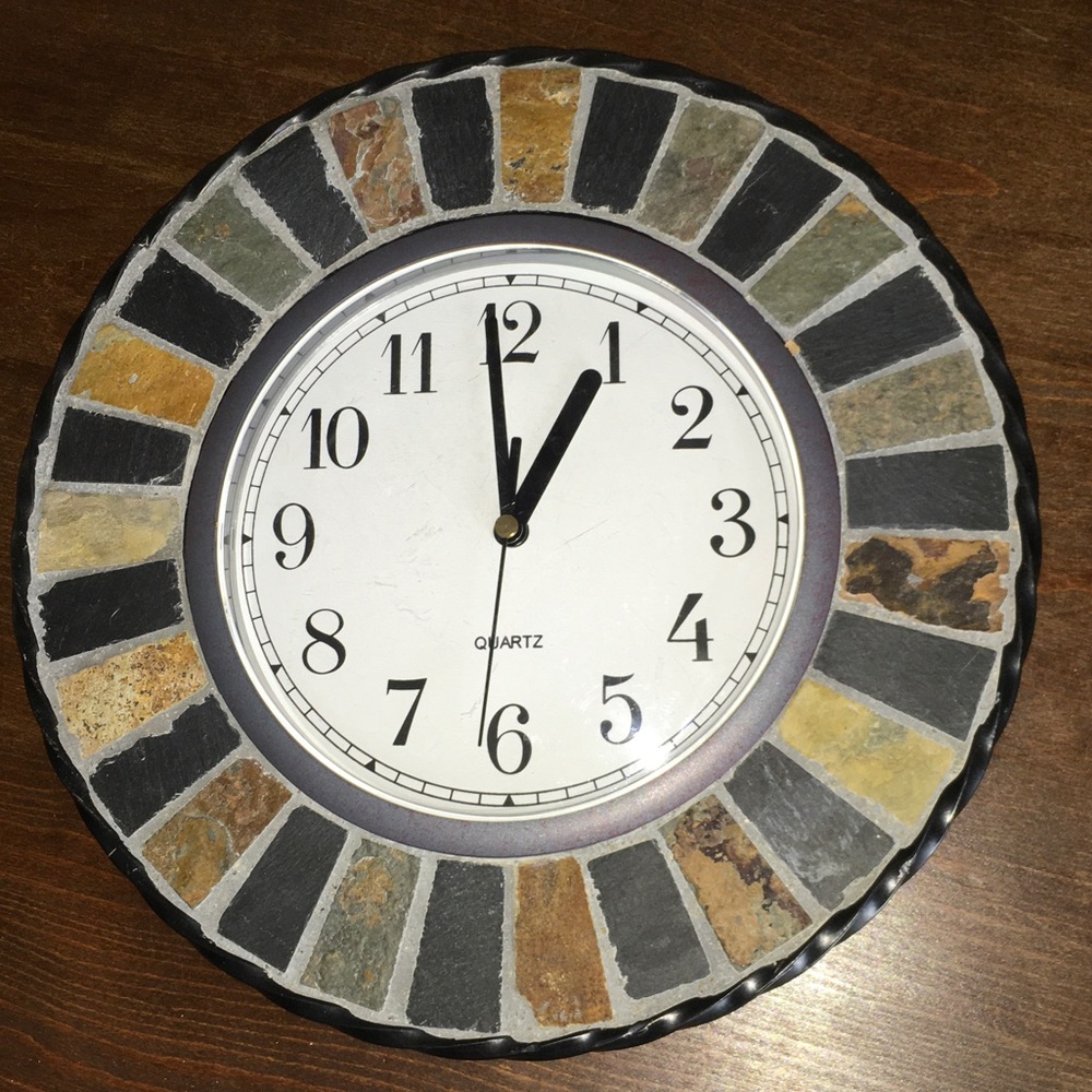 Elegant Multicolor Stone Wall Clock